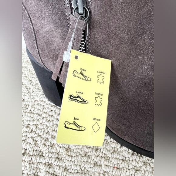 Fly London NWT Shar brown suede boots zip up heeled booties classic spring 5.5/6 - Picture 3 of 10